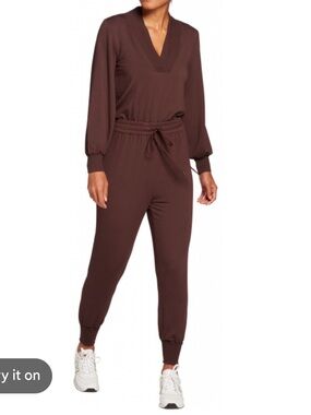 CALIA CARRIE UNDERWOOD WOMENS BROWN ATHLEISURE JUMPSUIT MODAL XL